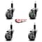 Service Caster 3.5'' Gray Poly Wheel Swivel 1-1/8'' Expanding Stem Caster Set, 4PK SCC-EX20S3514-PPUB-118-4 - alternate 2